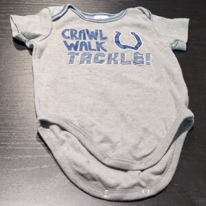 Gray Baby Onesie with Blue Print